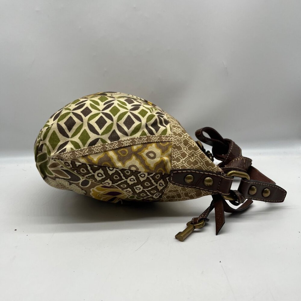 Fossil Brown Canvas Floral Patchwork Crossbody Bag - image 3